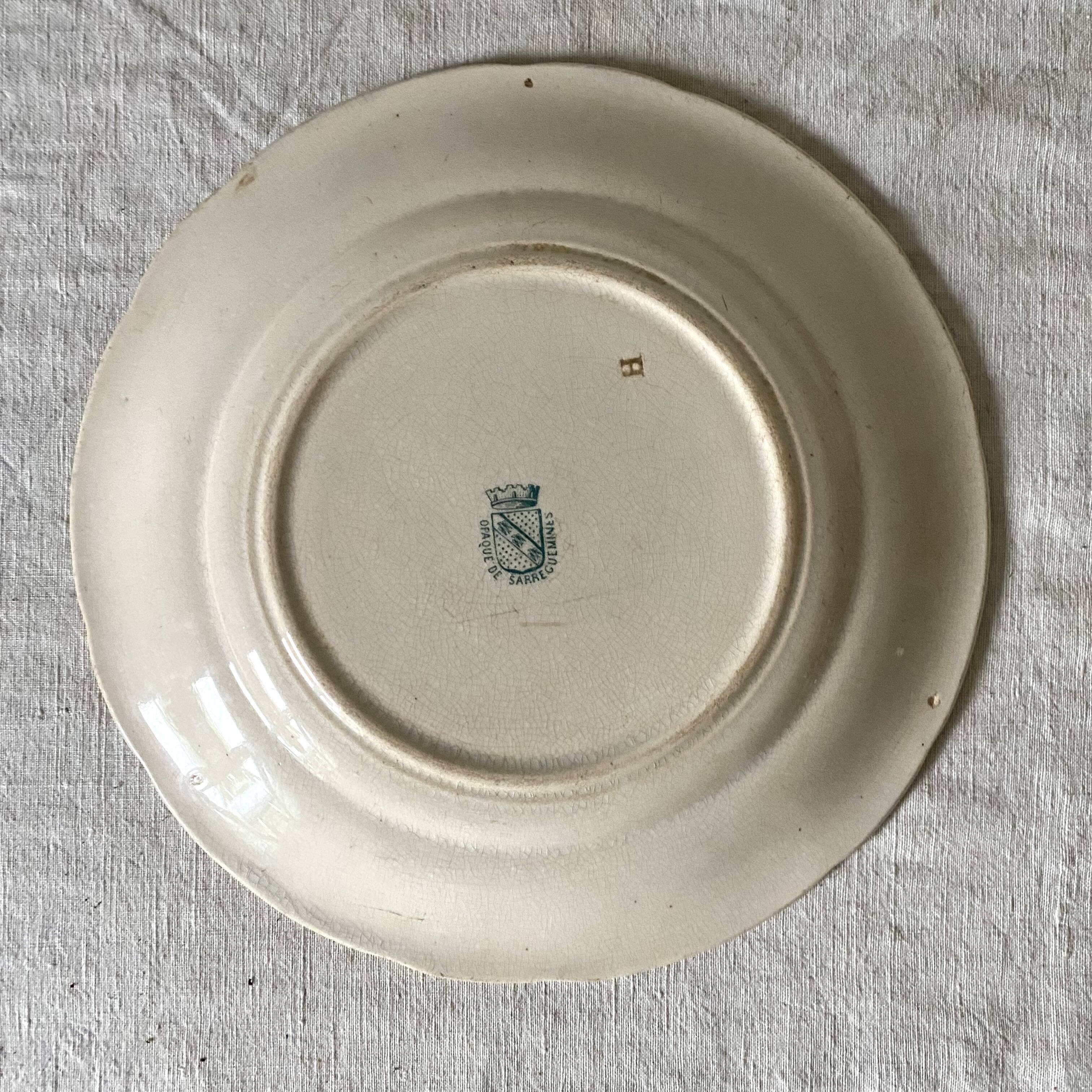 Sarreguemines talking plate, real estate theme