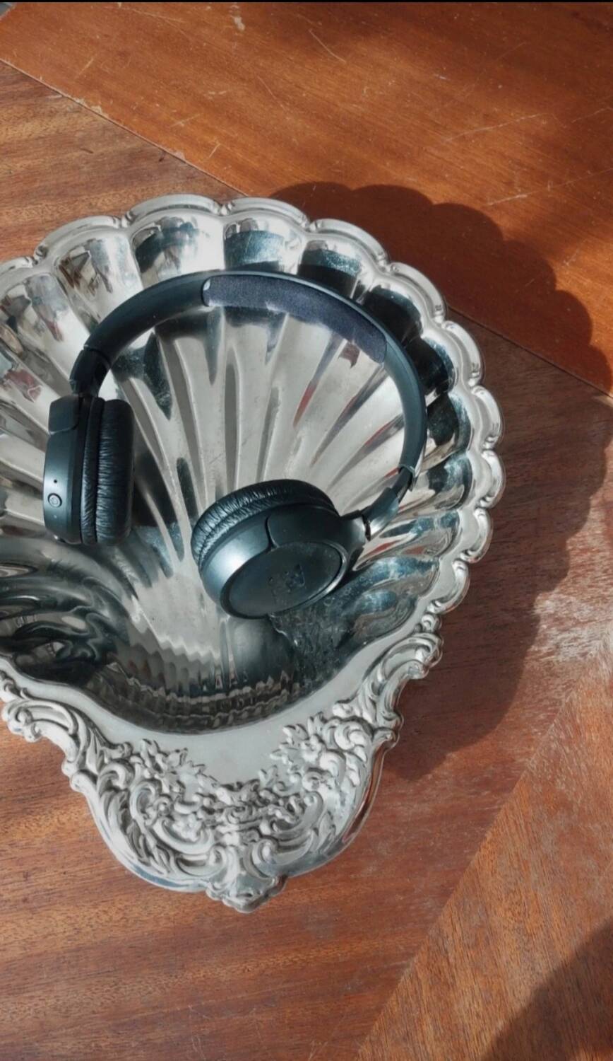 Flat basket cup silver metal shell