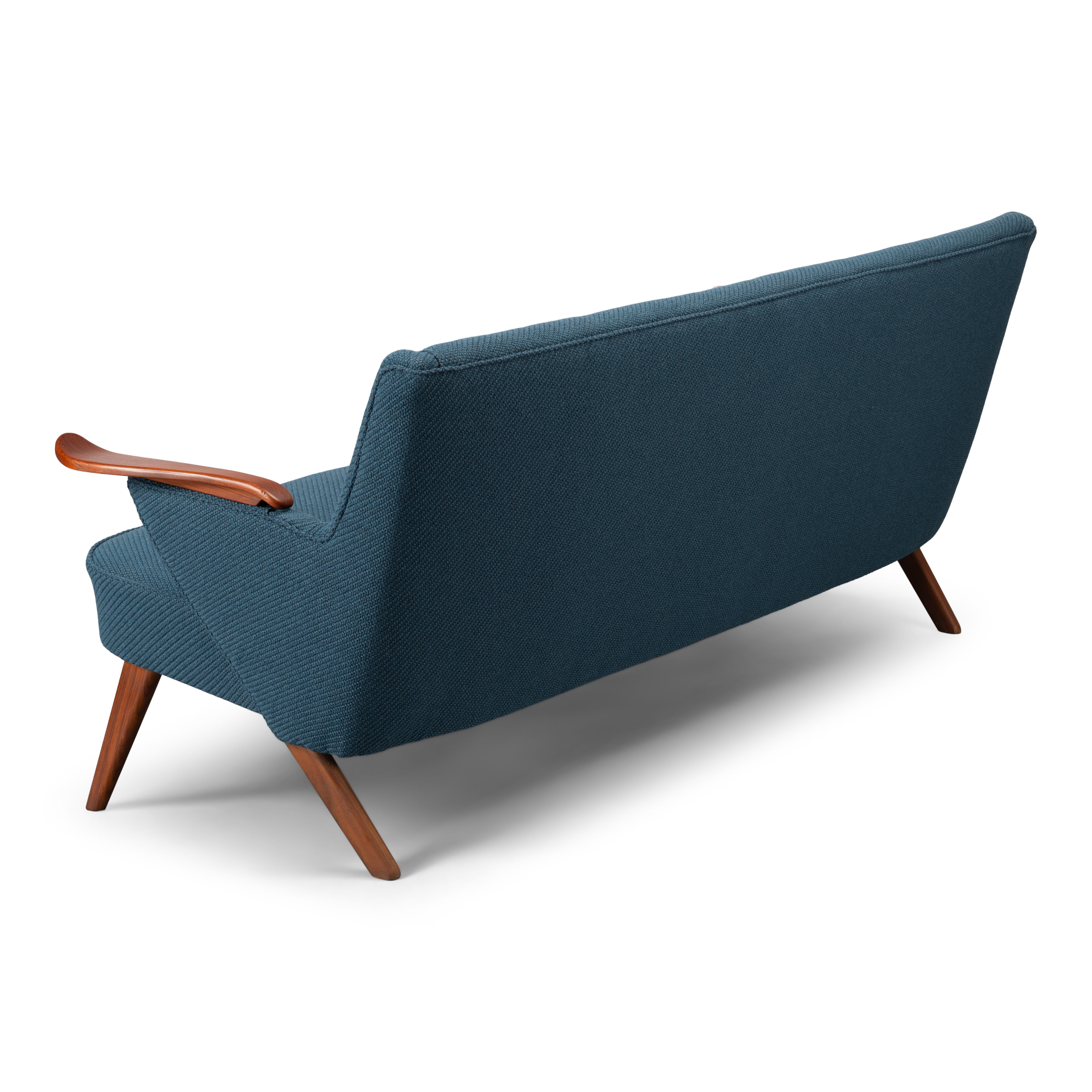 Danish reupholstered blue sofa by Johannes Andersen for CFC Silkeborg, 1960s