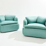 Paire de fauteuils Confidential Alberto Rosselli pour Saporiti 1970