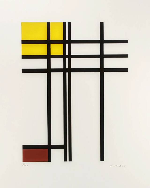 1970s Piet Mondrian Limited Edition Lithograph Numbered in Pencil.