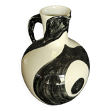 Black & white ceramic pitcher