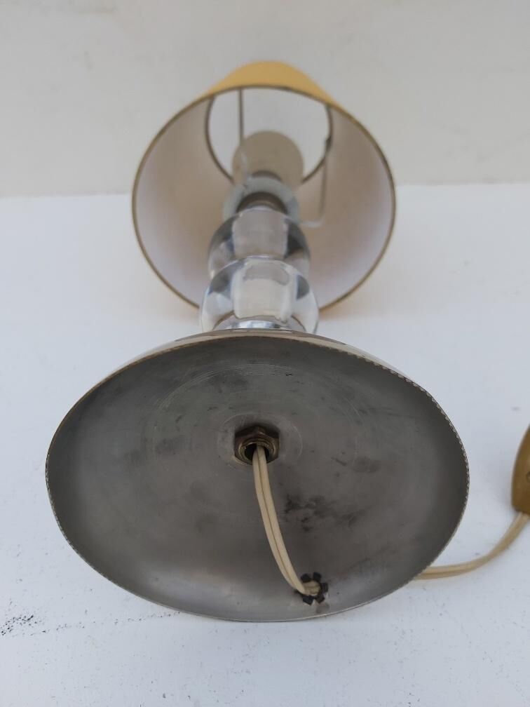 Art deco lamp in chrome metal and glass ball