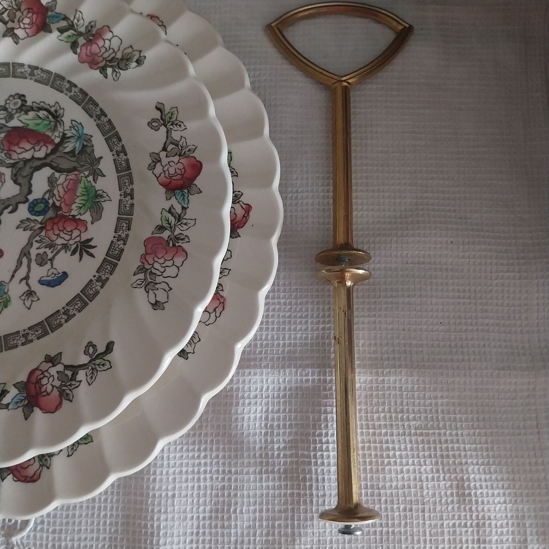 Vintage two-tier serving dish made in England by Myott.