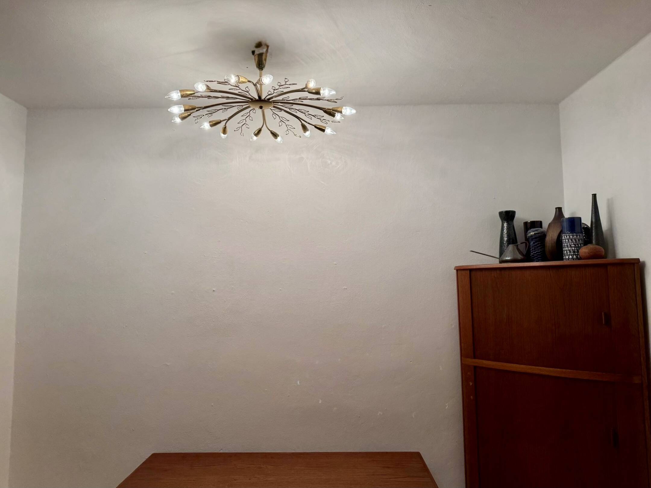 Large Austrian Brass Chandelier by Rupert Nikoll