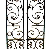 Set of two hammered wrought iron doors, 20th century