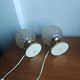 Pair of Space Age table lamps from the 70s – German design – Frosted glass "Ice"