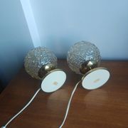 Pair of Space Age table lamps from the 70s – German design – Frosted glass "Ice"