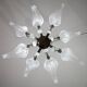 Extraordinary Large Transparent Murano Glass Leaves Chandelier by Franco Lu