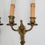 Antique Louis XVI style bronze wall lights