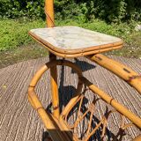 Louis Sognot floor lamp from the 50s in rattan
