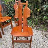 Suite de 4 chaises en teck massif en teck massif