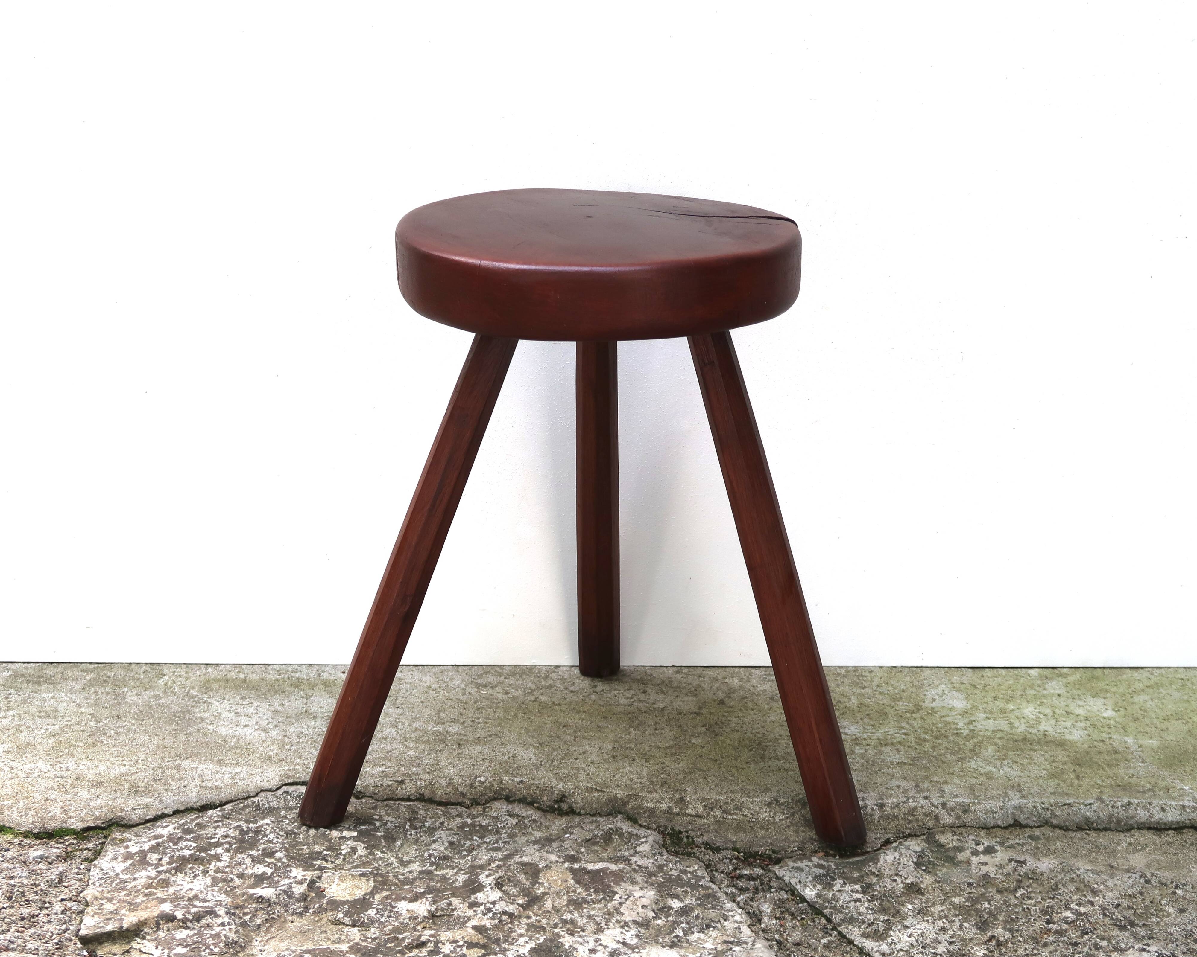 Wabi sabi wooden tripod stool, 1970s