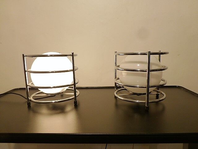 Pair of bedside lamp chrome 1970.