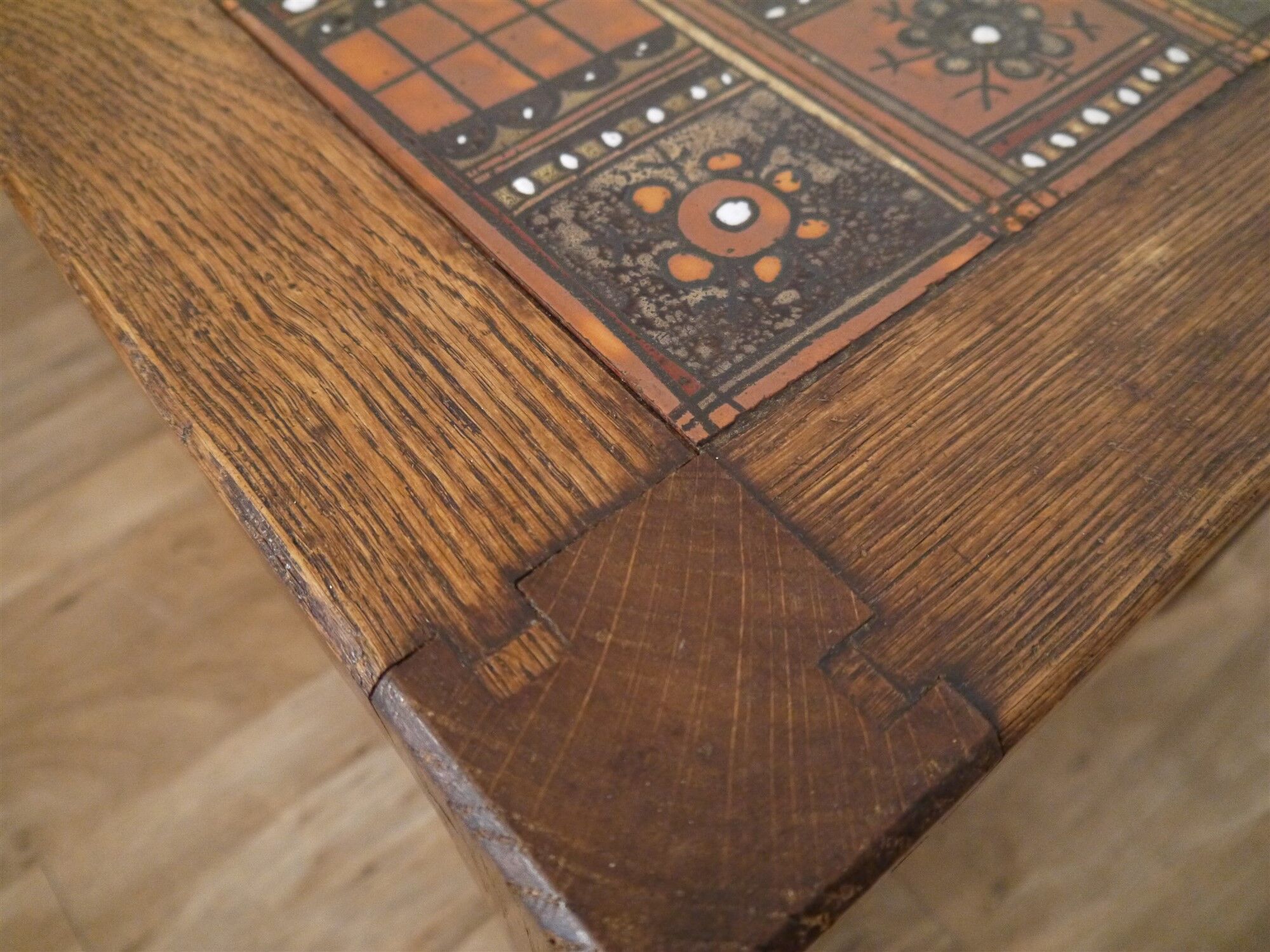 Roland Zobel wood and ceramic brutalist coffee table, 1960s