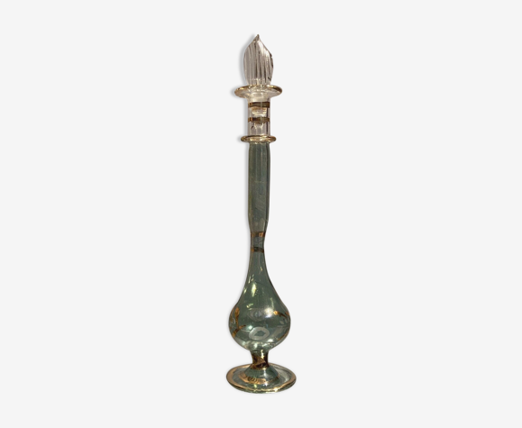 Vase soliflore en verre teinté à décor marbré Murano Venise Très bon état Dimensions max : Hauteur 2