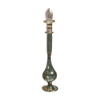 Vase soliflore en verre teinté à décor marbré Murano Venise Très bon état Dimensions max : Hauteur 2
