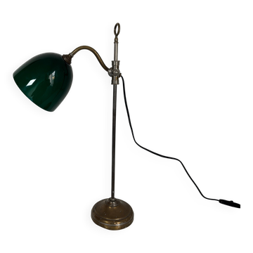 Vintage 1900 desk lamp in nickel-plated brass celadon - 52 cm