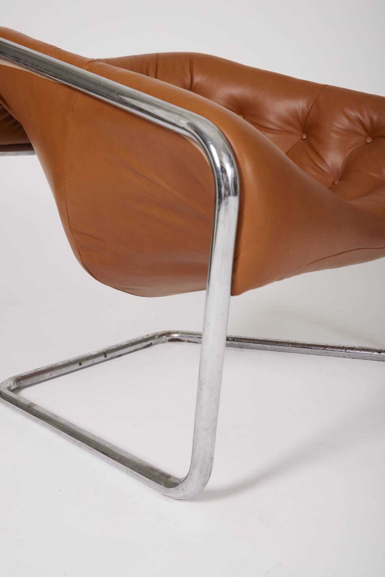 Fauteuil en cuir "Boxer" Kwok Hoi Chan pour Steiner, 1970s