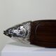 Large vintage 1960s wooden and silver-plated metal salmon serving tray