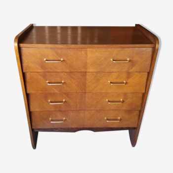 Commode vintage façade inclinée chêne