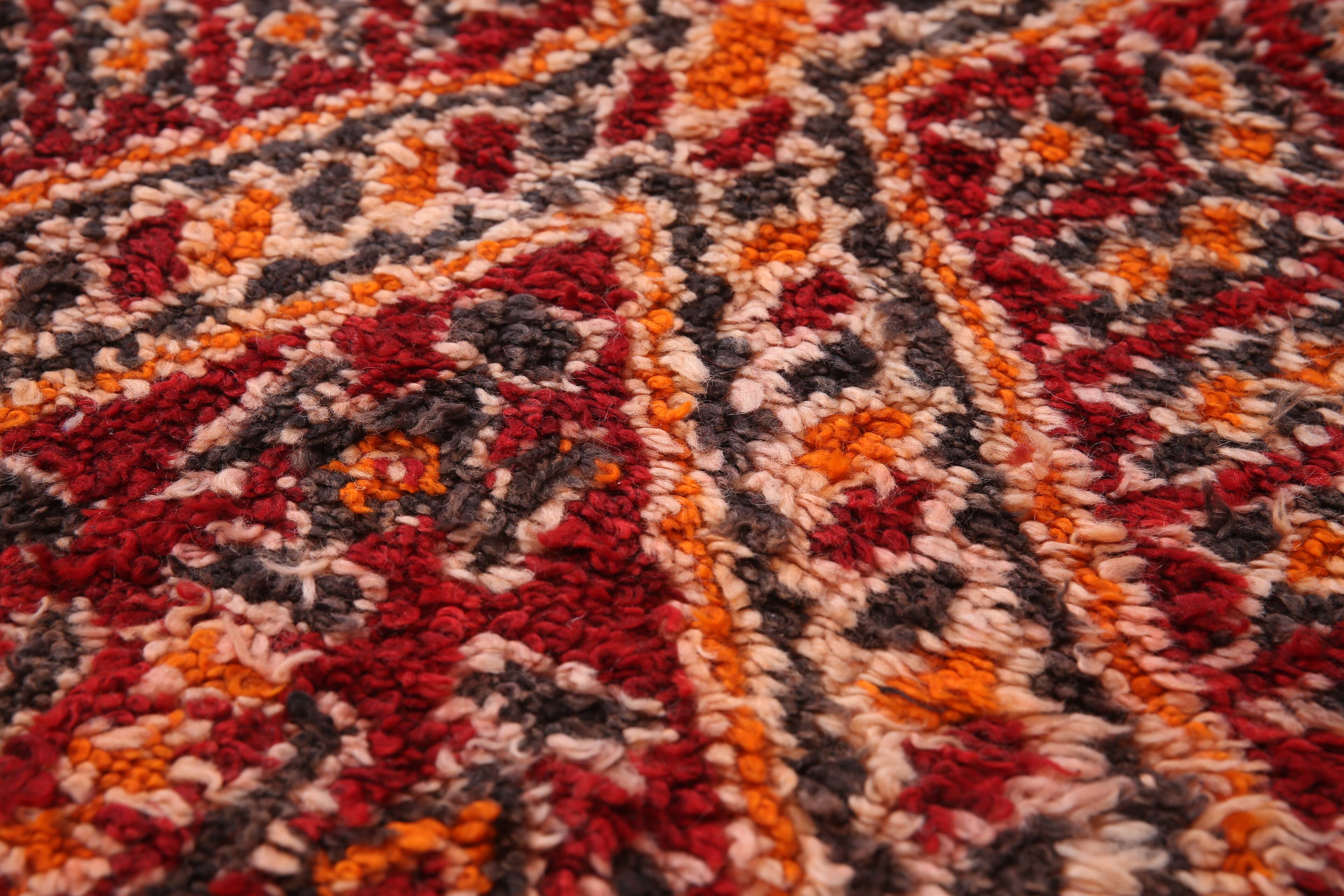 Grand tapis marocain fait main vintage 204 x 427 cm - Tapis en laine berbère rare