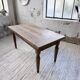 Solid oak farmhouse table with integrated extensions 1950