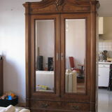 Cabinet 1900 in walnut and walnut bramble veneer
