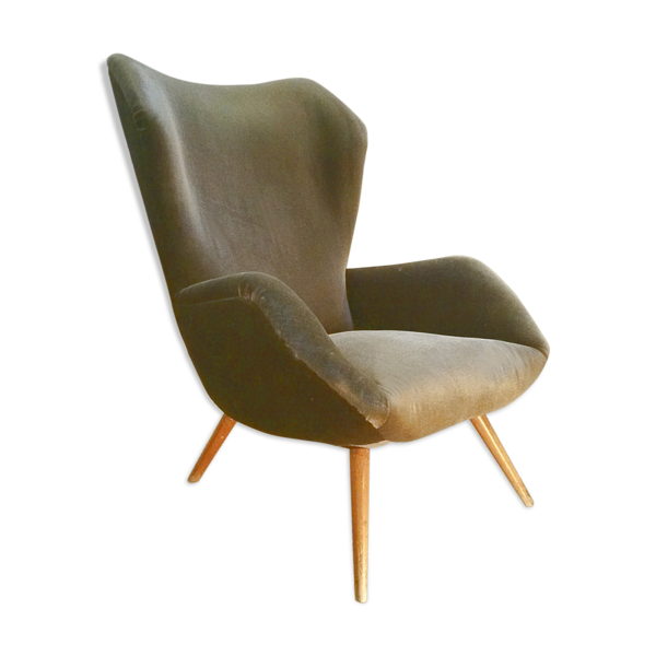 Fauteuil à oreilles des années 50