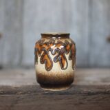 Ceramic vase VEB Haldensleben, West Germany, fat lava vase, 3054