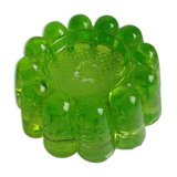 Lime tinted glass candle holder