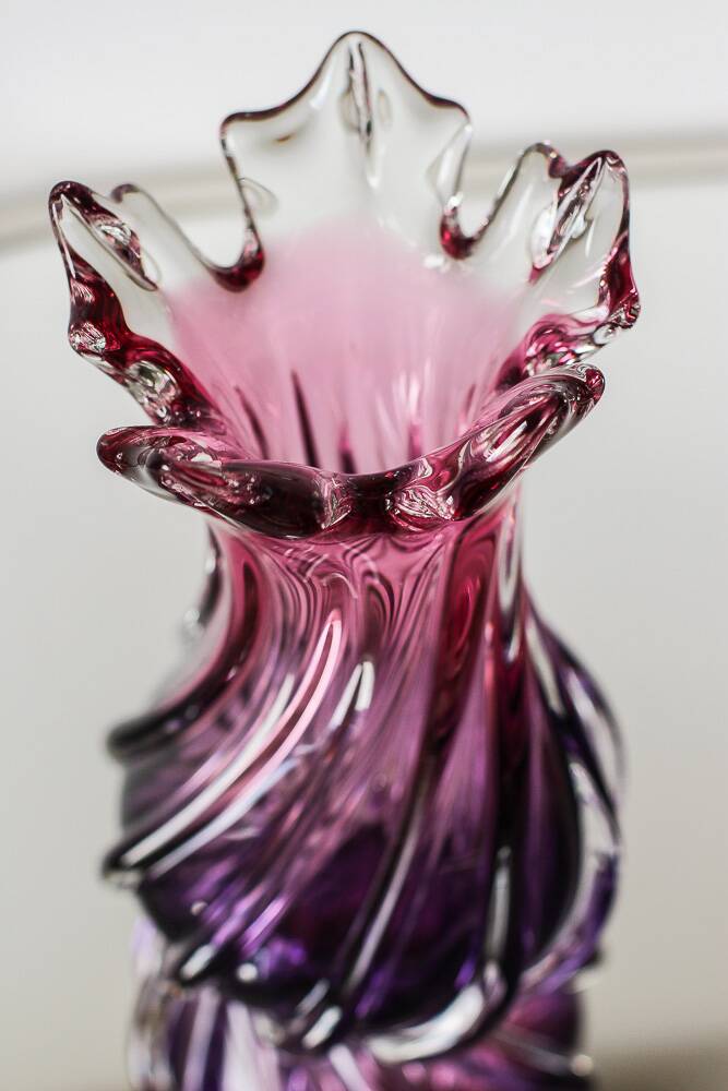 Purple blown glass vase