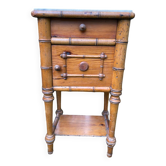 Bamboo and marble bedside table
