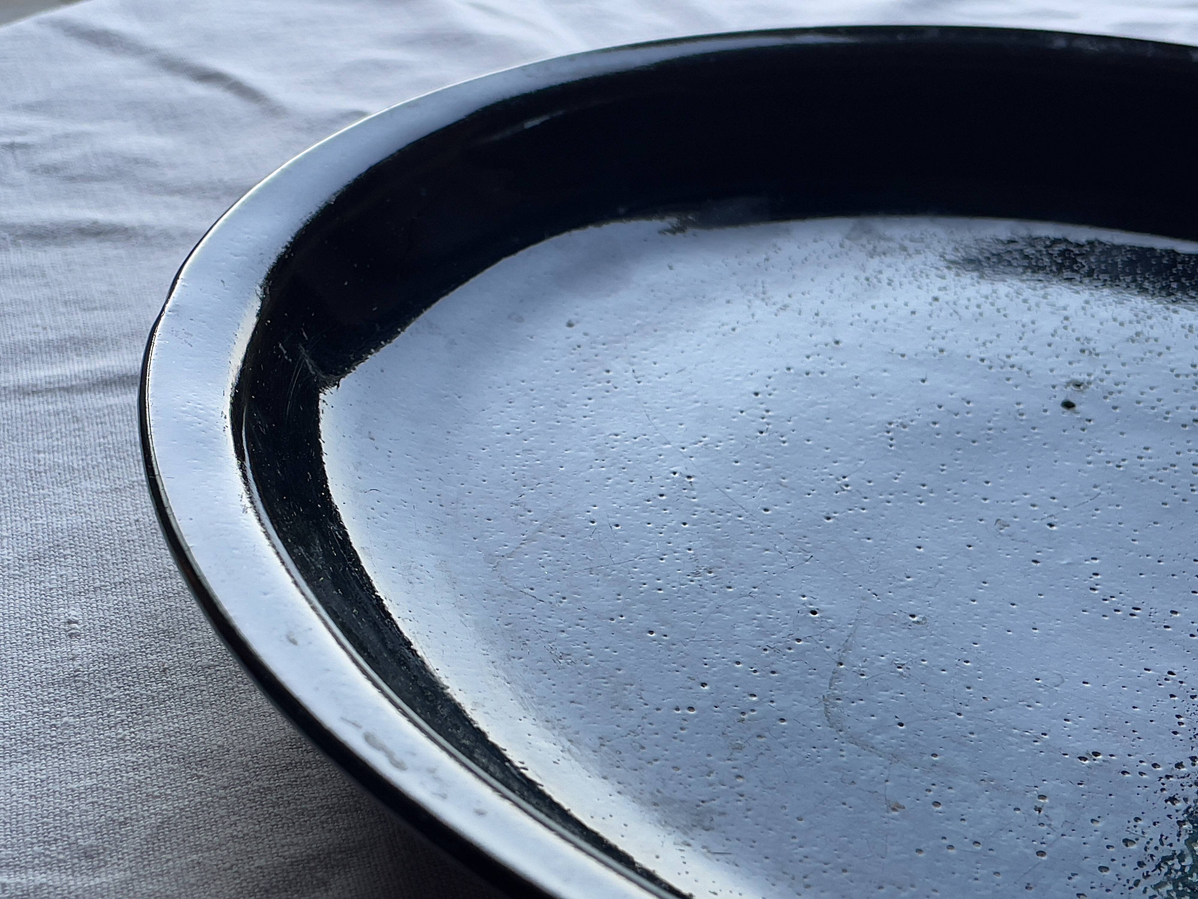 Large Pichon stoneware dish 1960