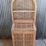Bibliothèque en osier rotin vintage