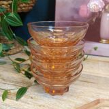 Rosaline service in pink glass with a diamond tray and four bowls