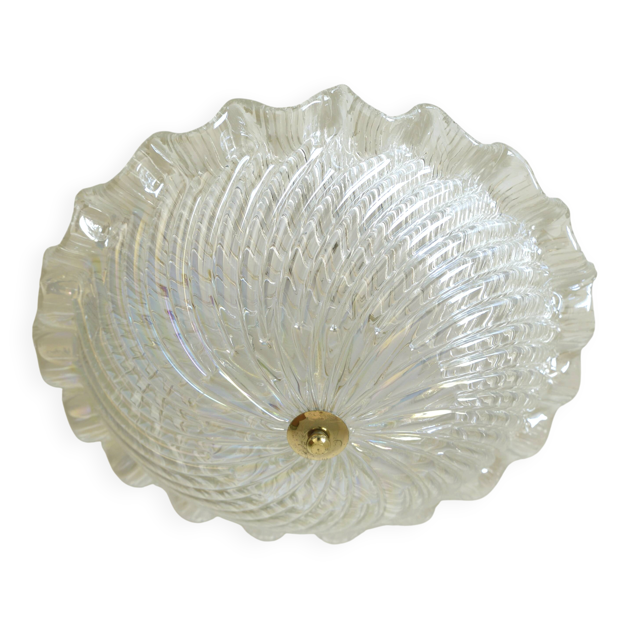 Vintage Murano Glass Sconce: Pearl Glass Wall Lamp / Handmade Flush Mount