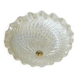 Vintage Murano Glass Sconce: Pearl Glass Wall Lamp / Handmade Flush Mount