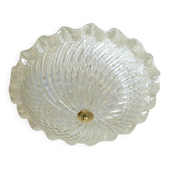 Vintage Murano Glass Sconce: Pearl Glass Wall Lamp / Handmade Flush Mount