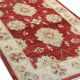 Red Gold Wool Rug, Handmade Floral Oriental Carpet 121x77cm Bedroom Decor