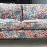 Vintage Howard & Son's London Bridgewater 5-seater fabric corner sofa.