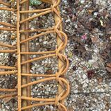Vintage rattan magazine rack table