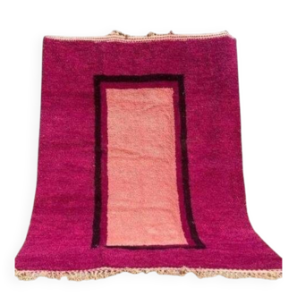 Handmade Moroccan Boujaad rug in pink, 150/250cm.