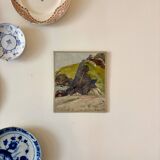 Peinture à l'huile sur toile "Falaise et mer" n°22