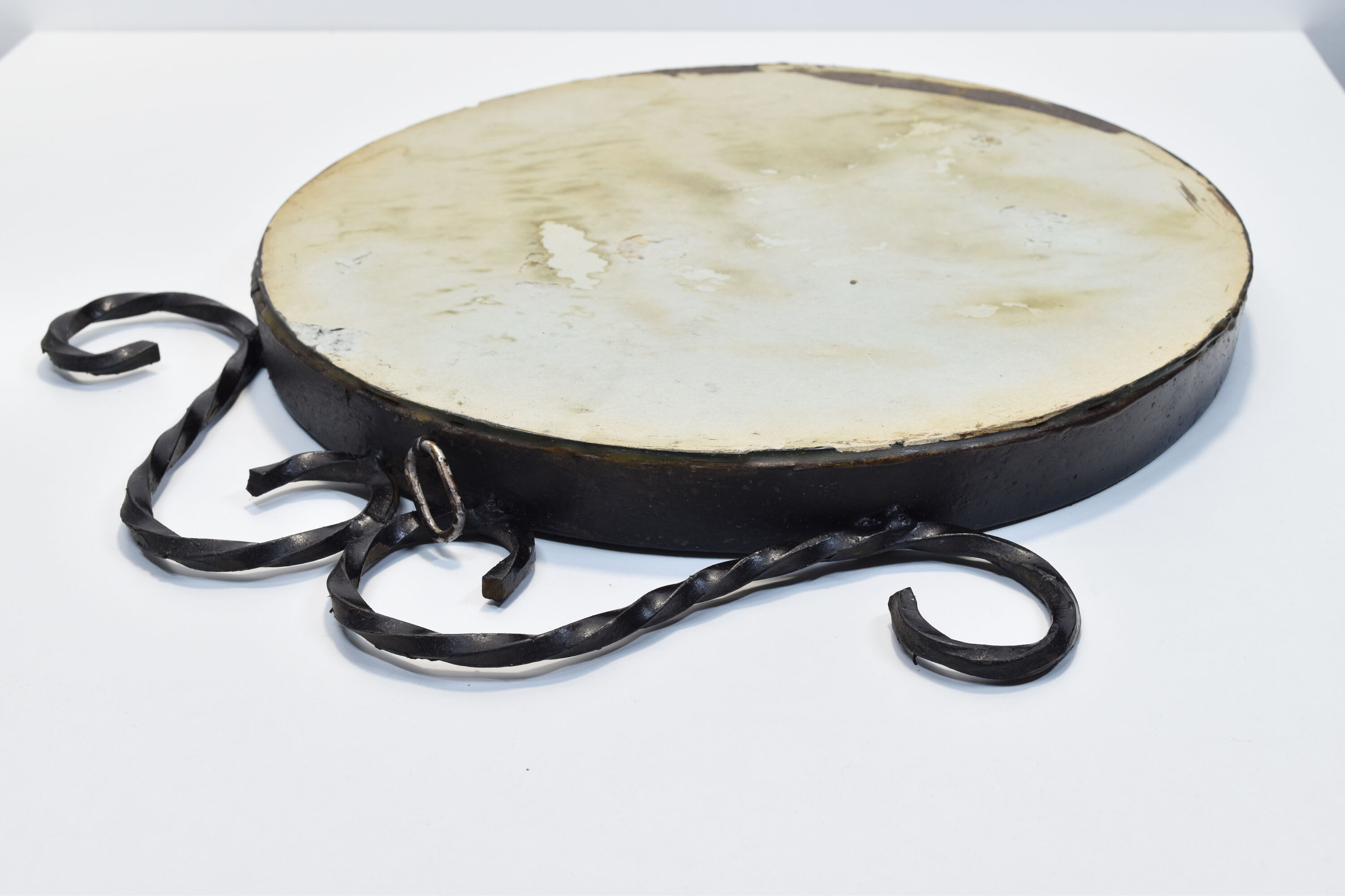 Artisanal vintage wrought iron mirror