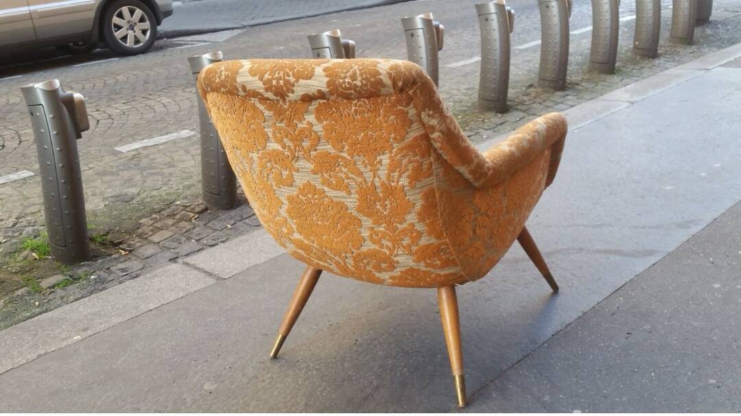 Vintage Scandinavian organic armchair 50s 60s