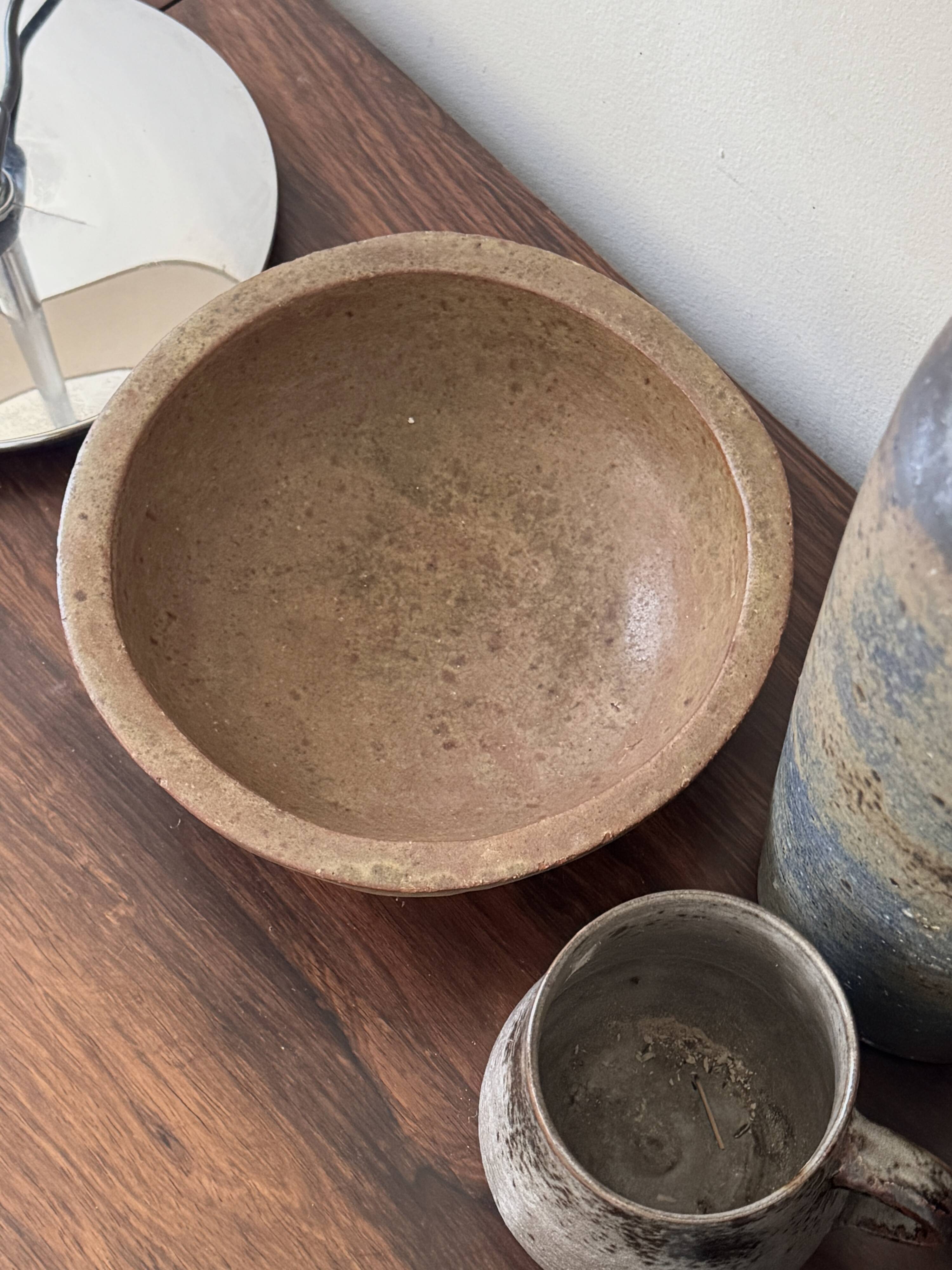 Fruit bowl cut signed Gres de Corse, Atelier Campo Piano 1970