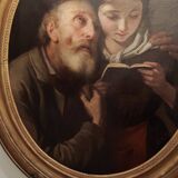 Superb old Italian school portrait of pious reading Fortunato Bello