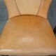 Set of 4 comfortable honey-colored goat leather dining chairs