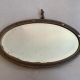Miroir oval biseauté ancien 65cm